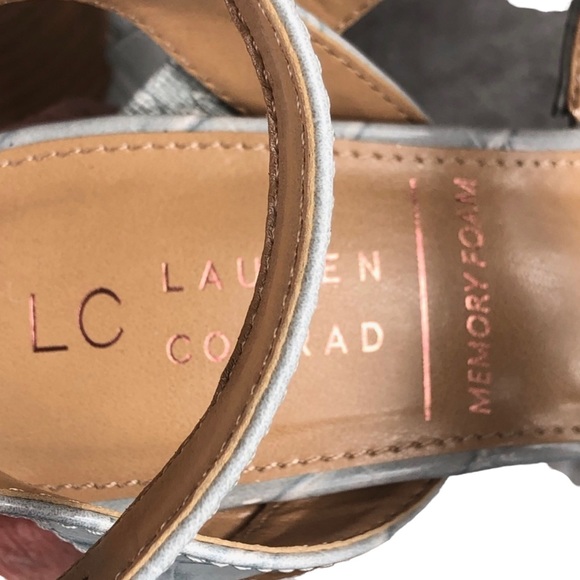 LC LAUREN CONRAD ROOIBOS Gray Croco High Heel Strappy Sandals - Picture 10 of 11